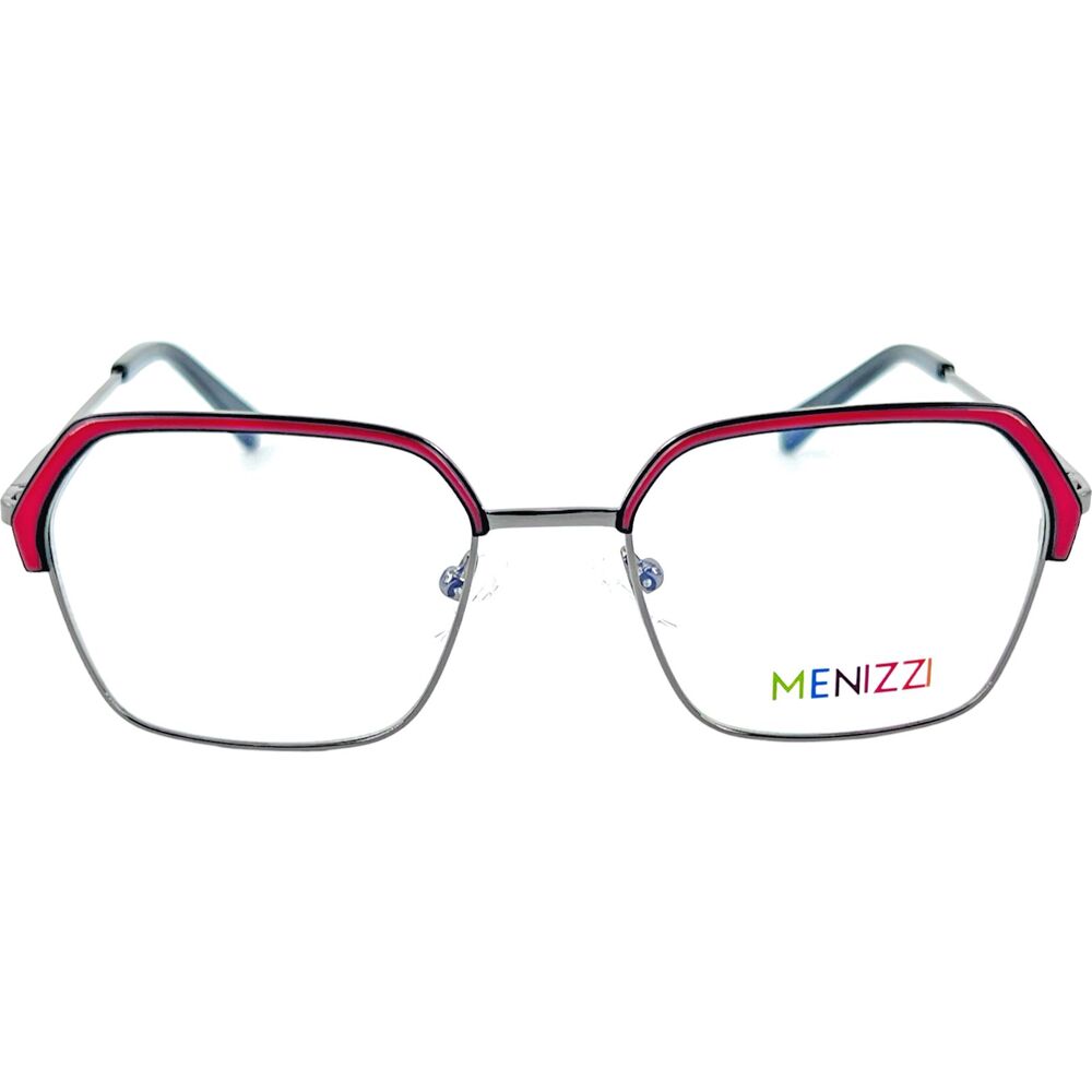 Menizzi M4095 Womens Eyeglass Frame 01 Gunmetal Red